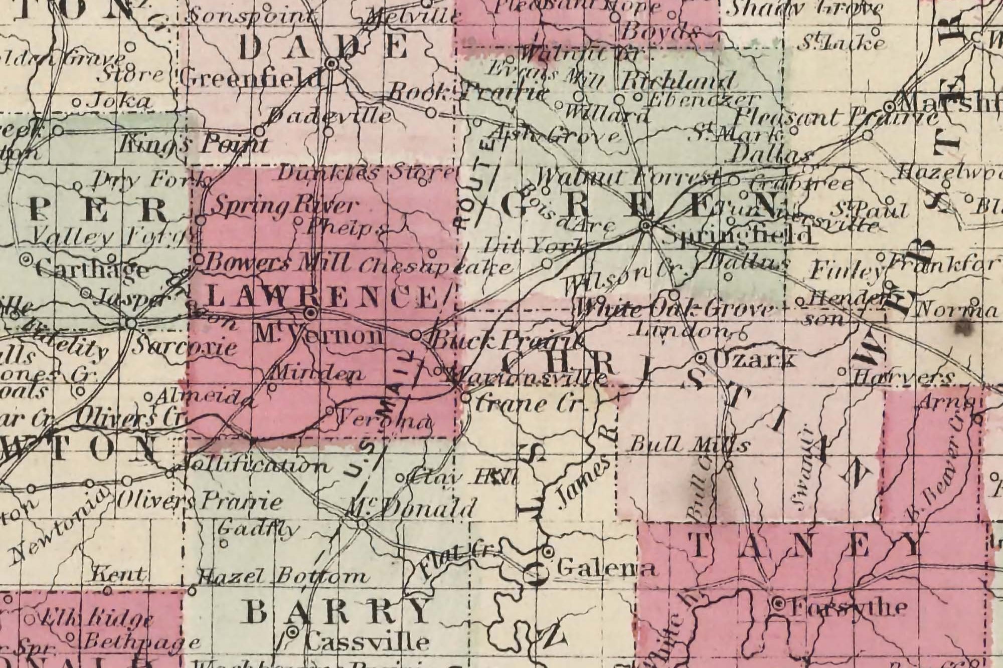old Mississippi map 1800s