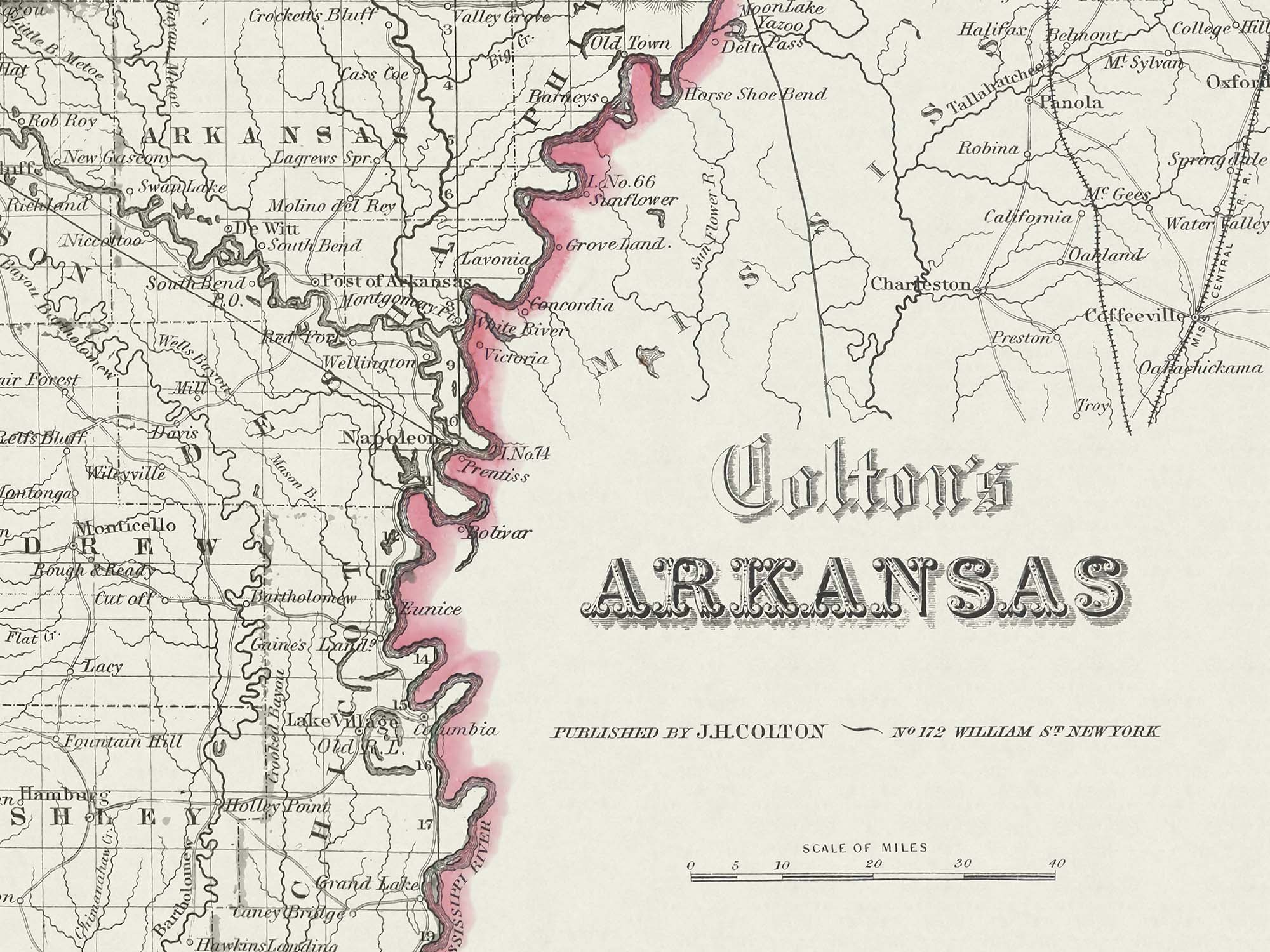 Old State Map of Arkansas