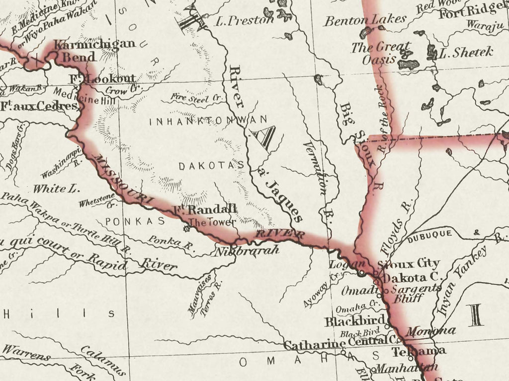 Detailed map of vintage Nebraska 