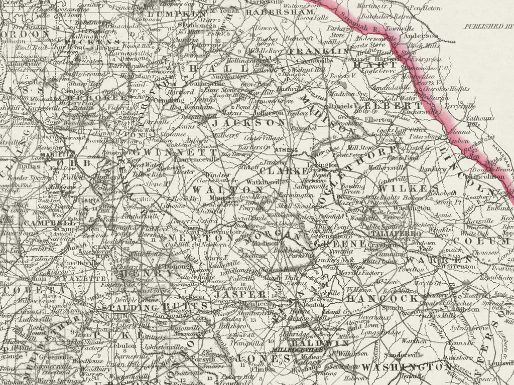 vintage map of georgia