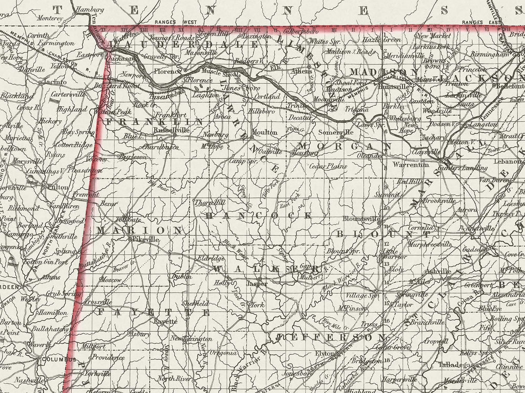 historic map of Mississippi