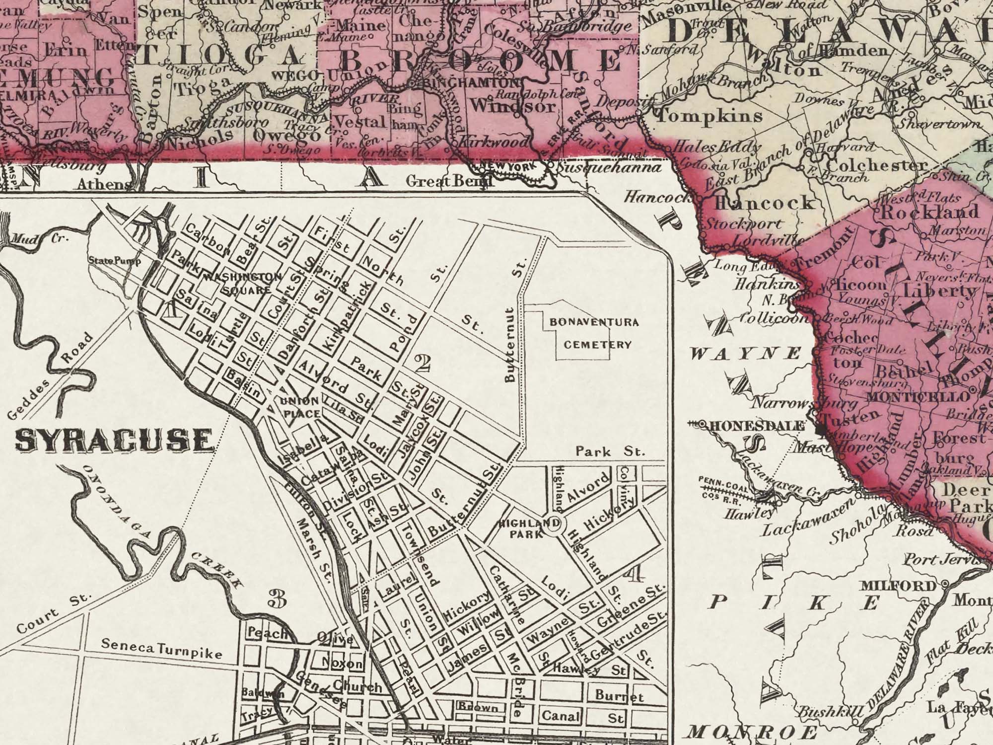 historic map new york state