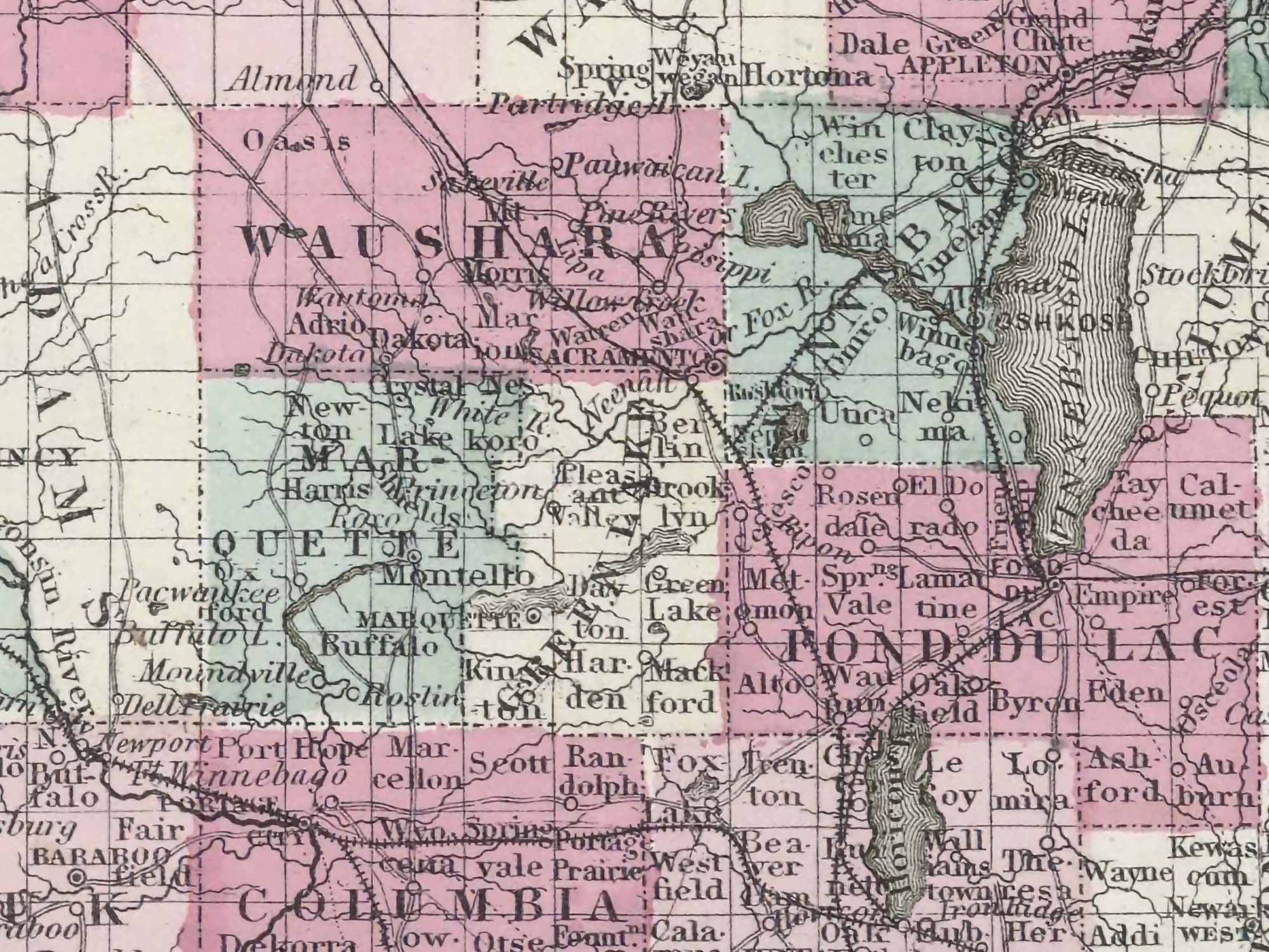 vintage WI map
