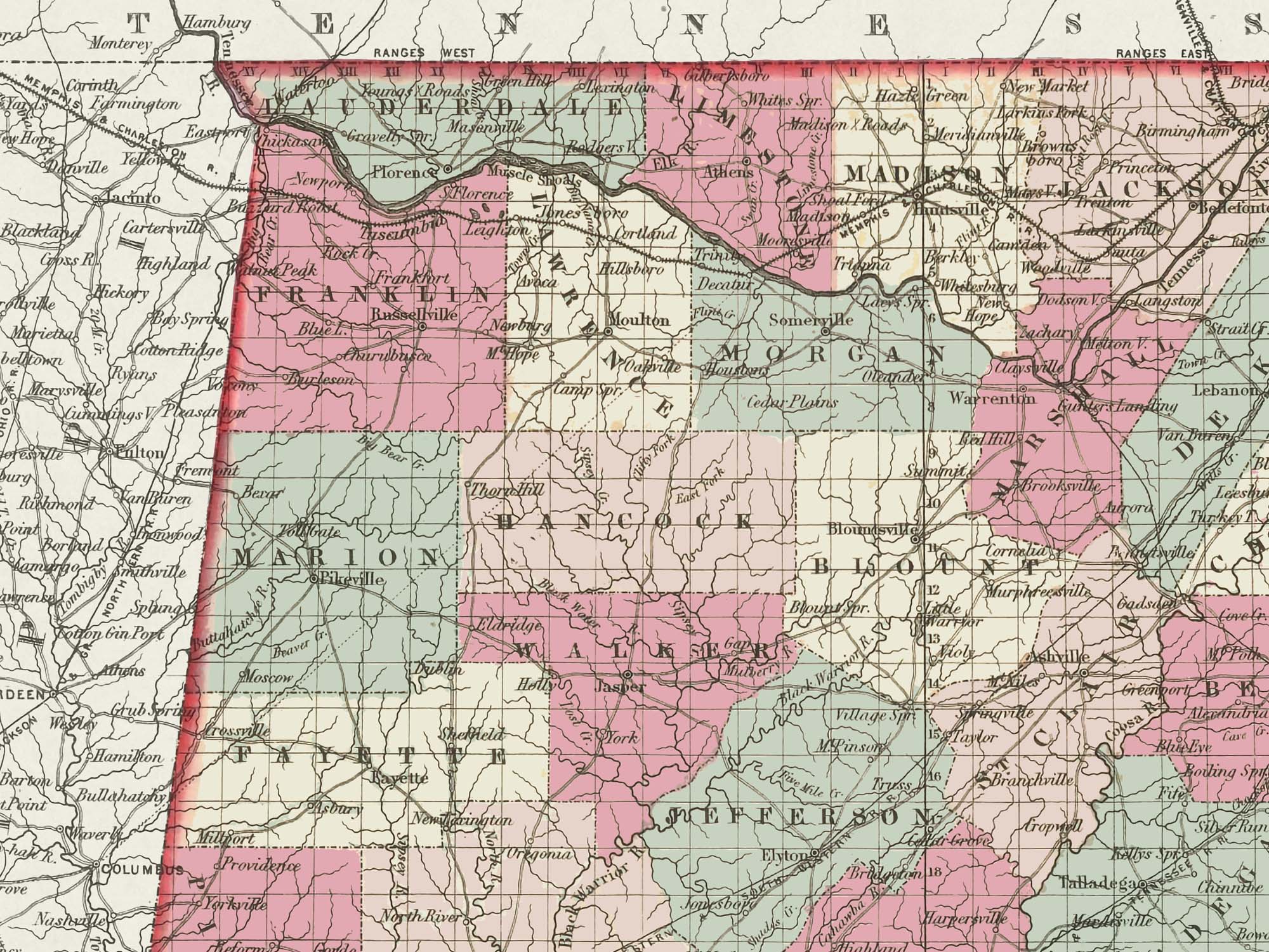 Old Mississippi Map Print