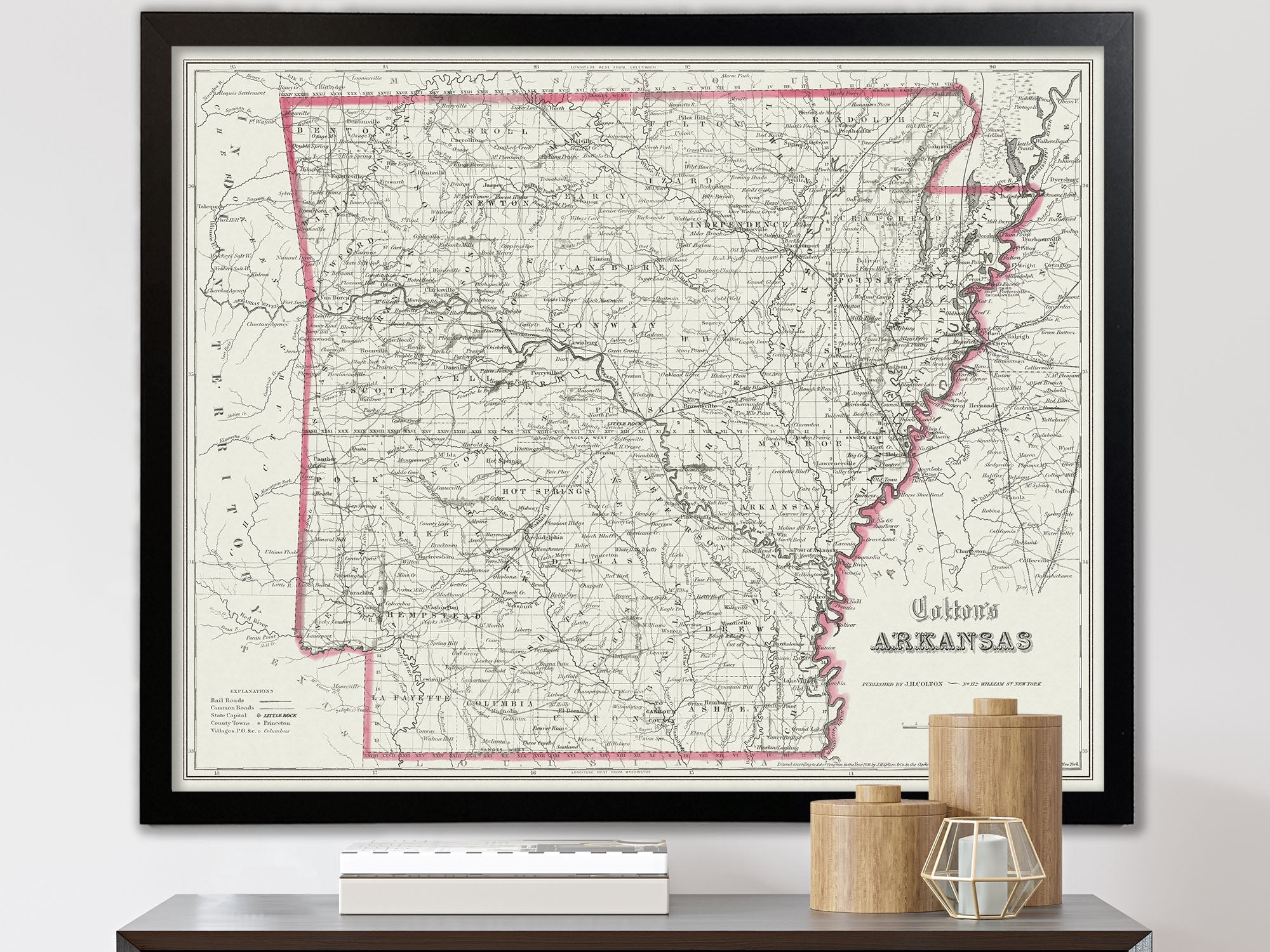 vintage Arkansas Map