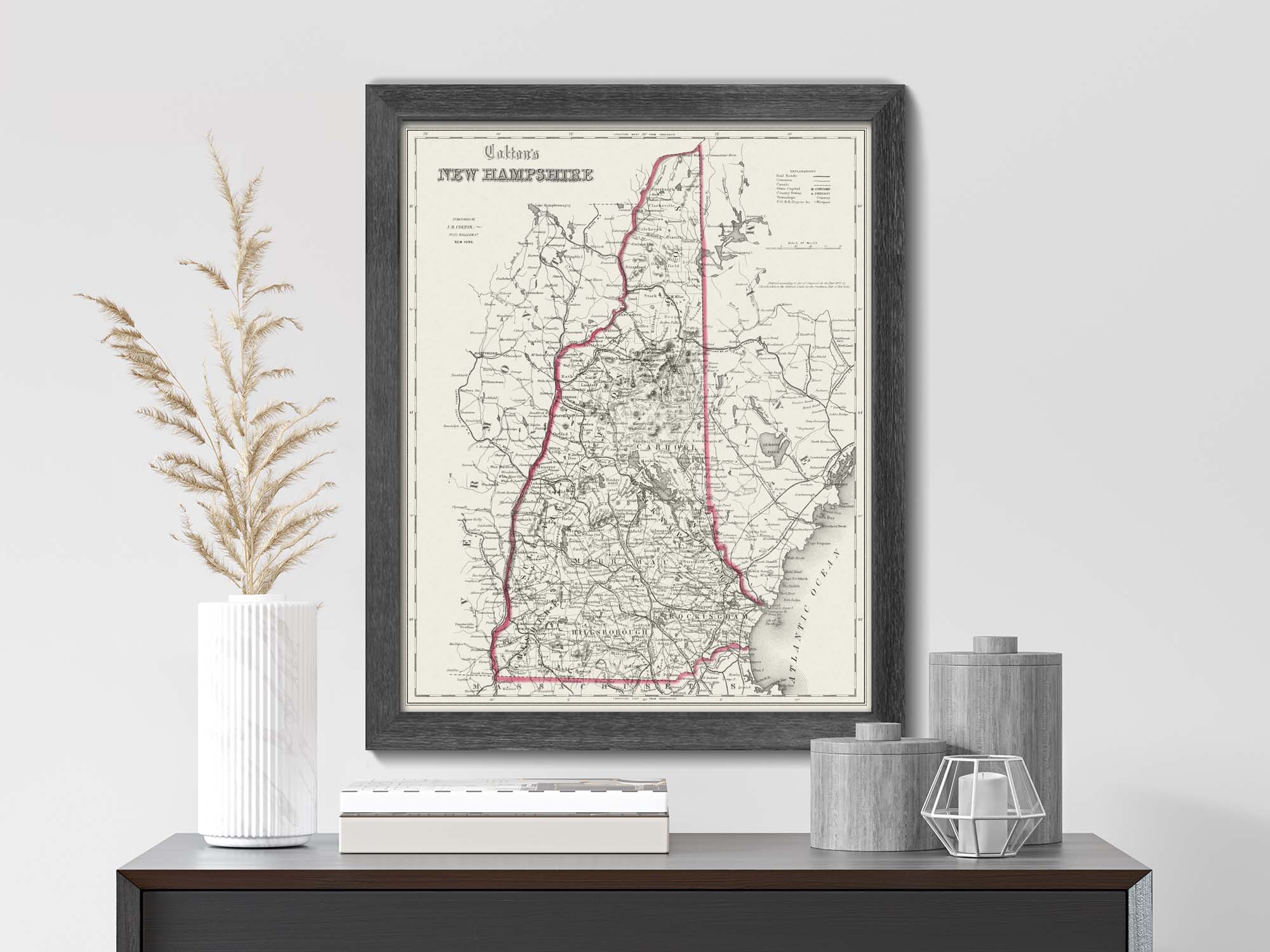 1850 New Hampshire map