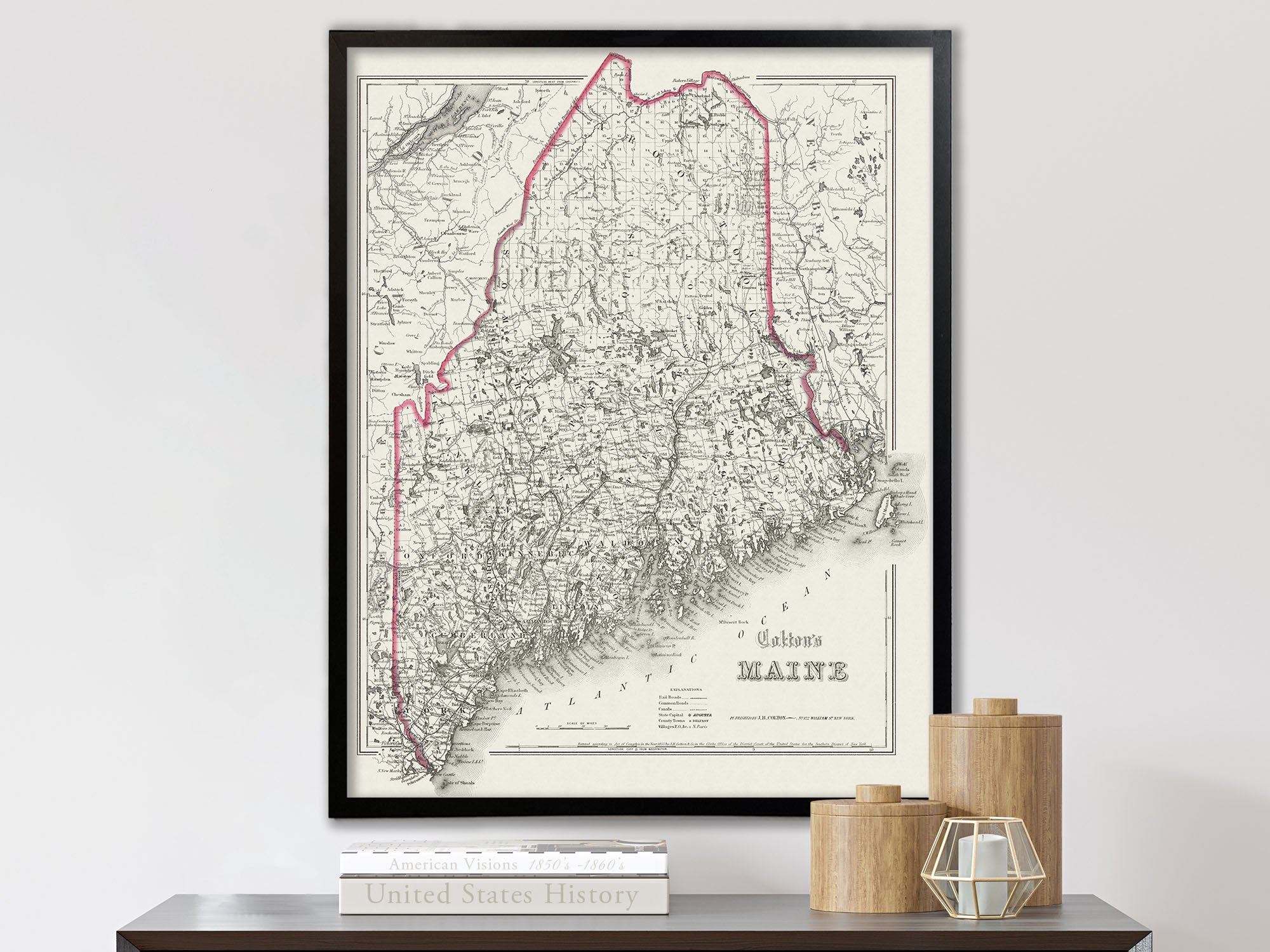 Old Maine Map Print