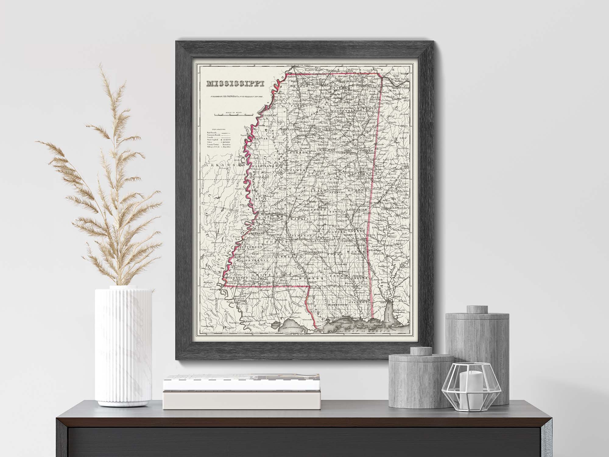 old Mississippi map 1800s