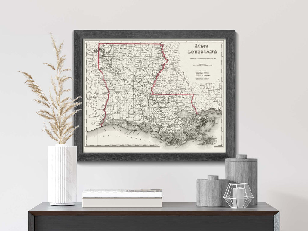 Old Louisiana Map Print