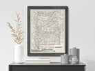 Vintage State Map of Alabama 