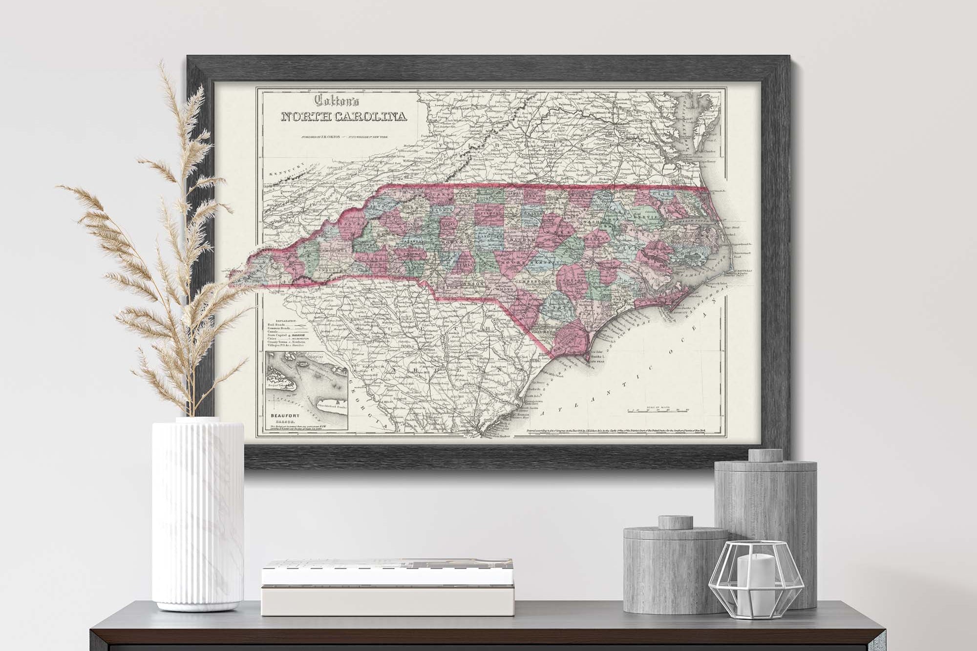 Vintage State of North Carolina Map