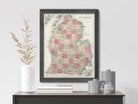 Antique State Map of Michigan