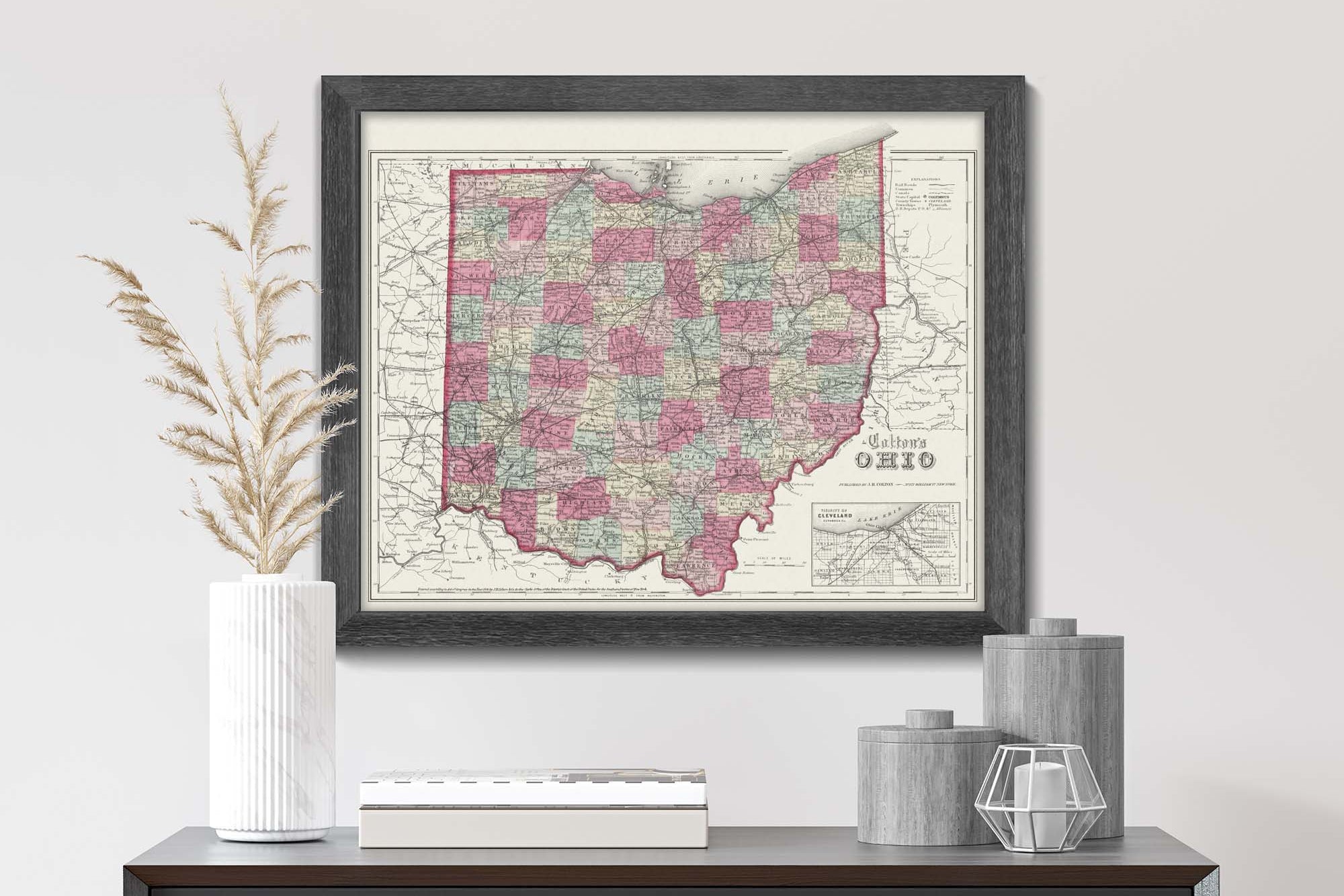 Historic State of Ohio Map