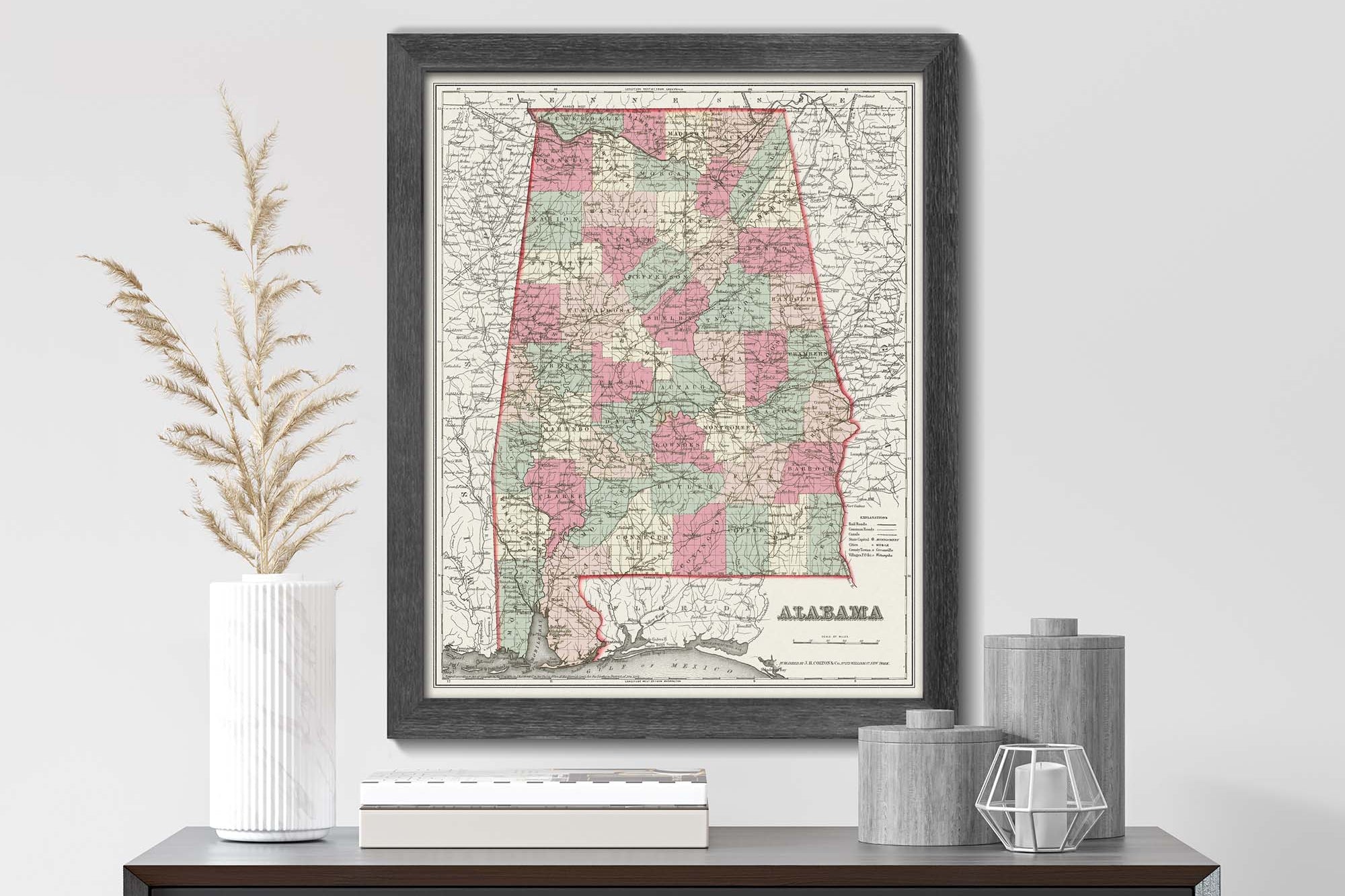 vintage Mississippi map 1800s