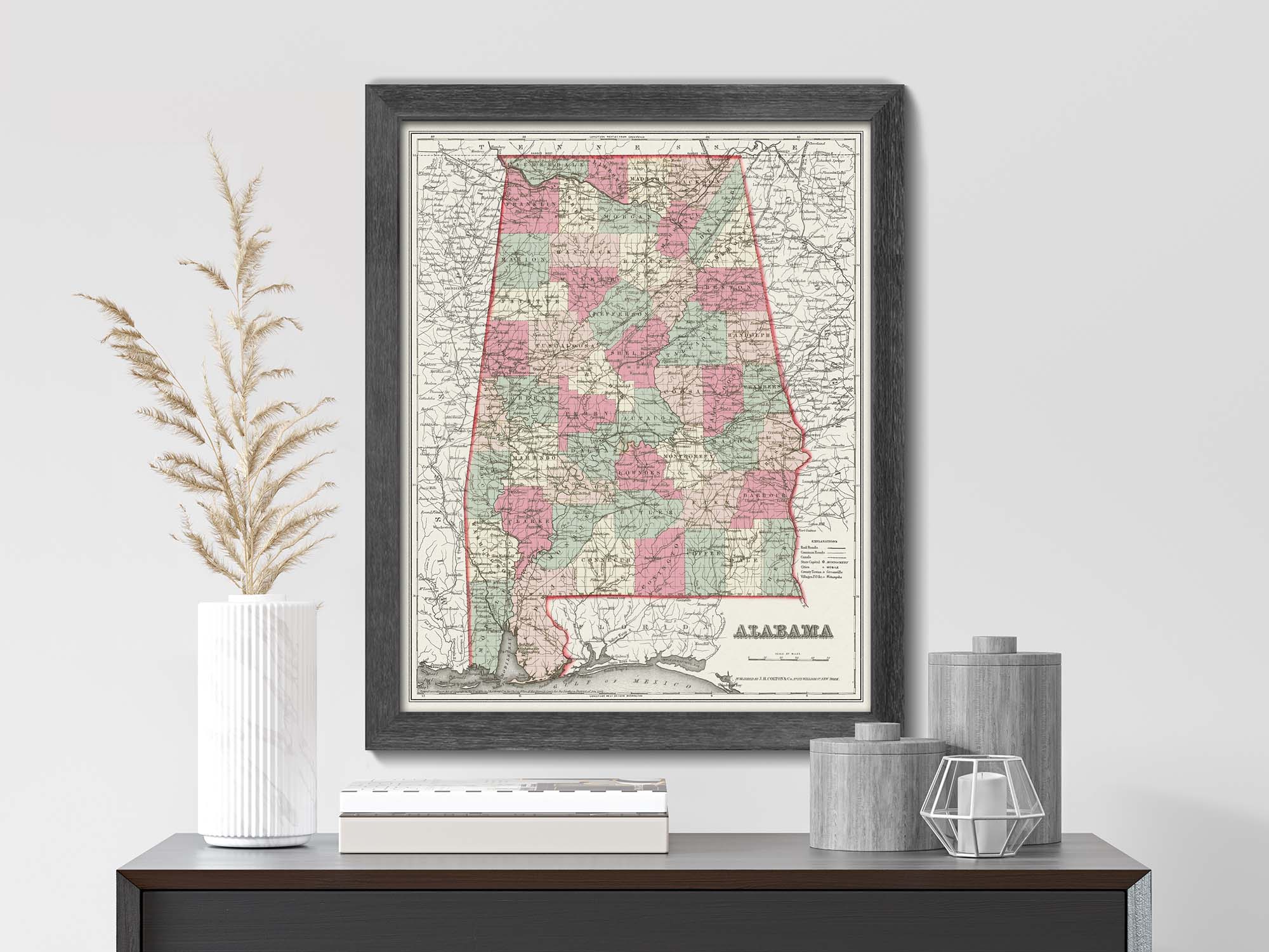 vintage Mississippi map 1800s