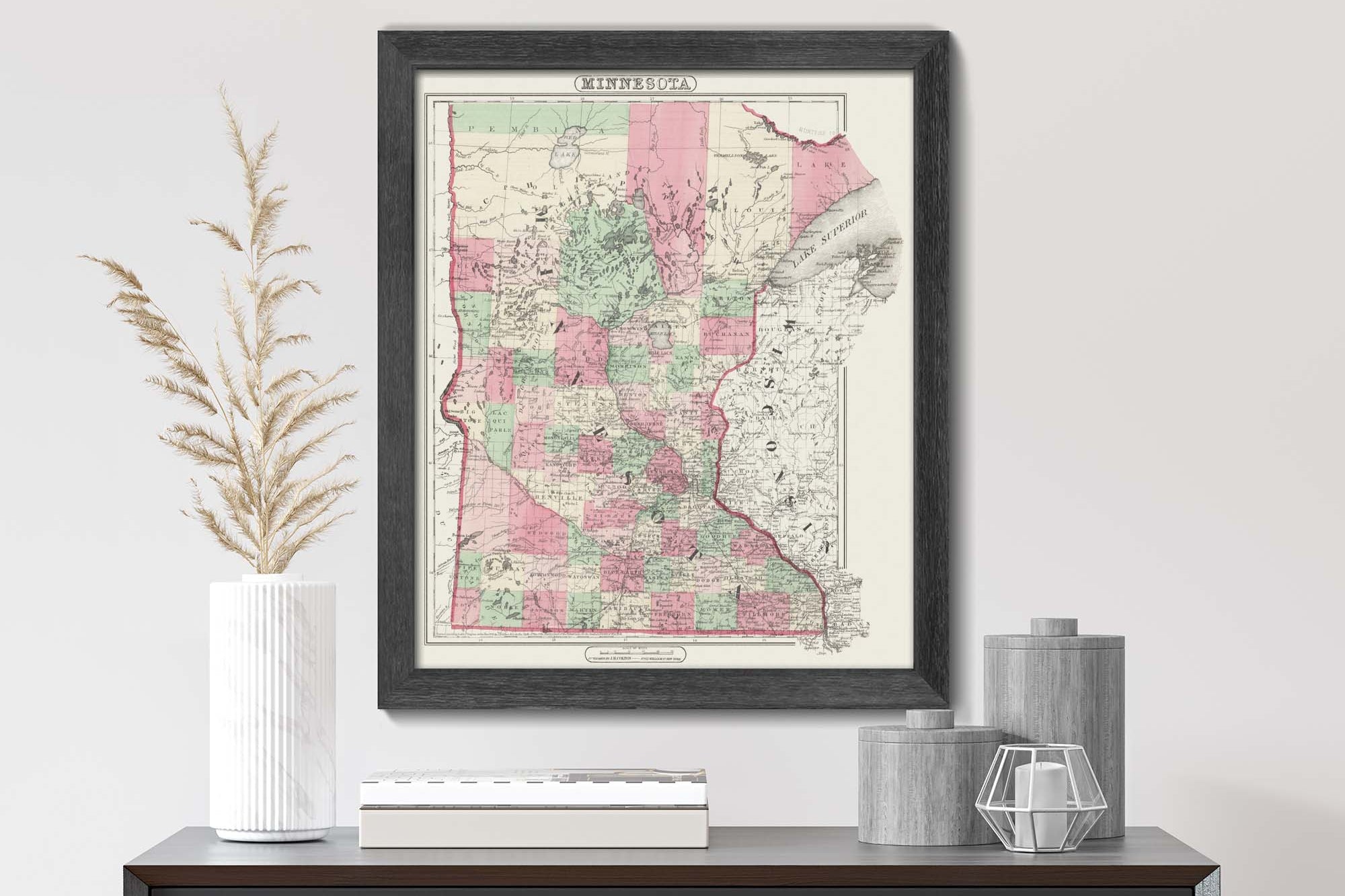 Vintage State of Minnesota Map