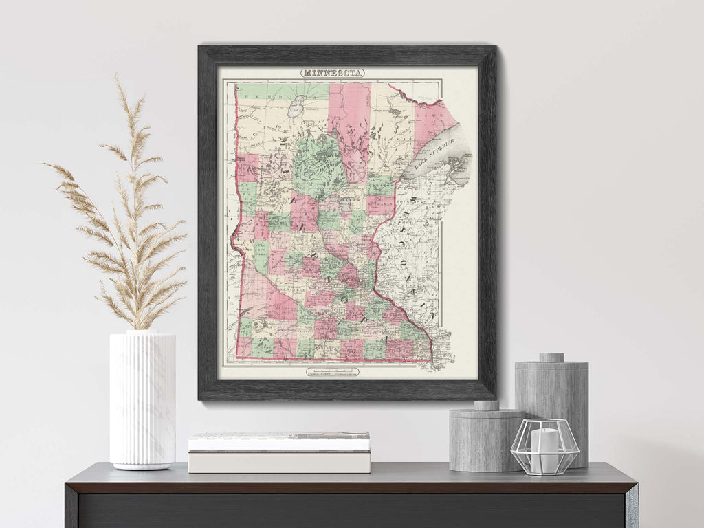 Vintage State of Minnesota Map