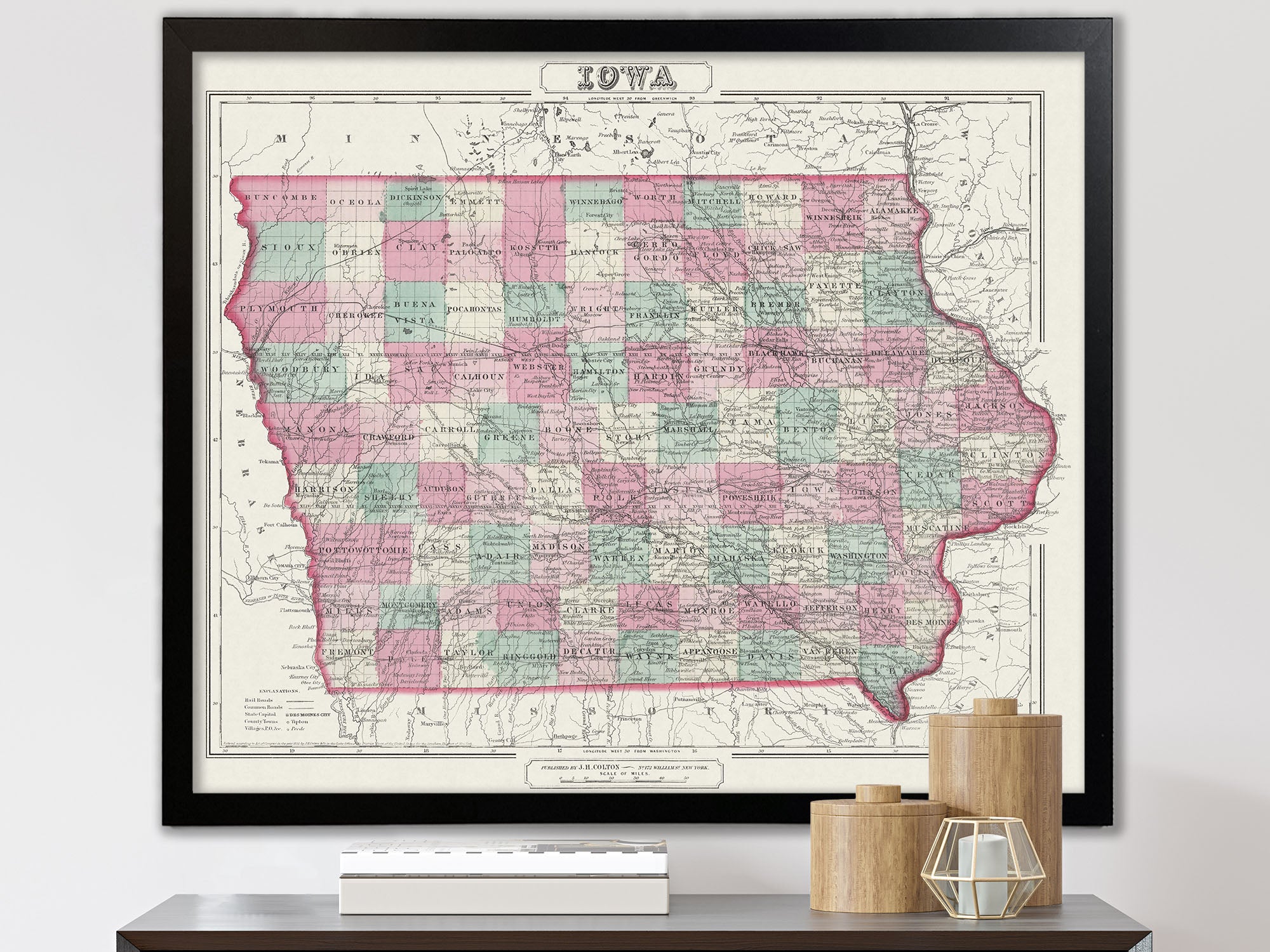 Antique Iowa Map