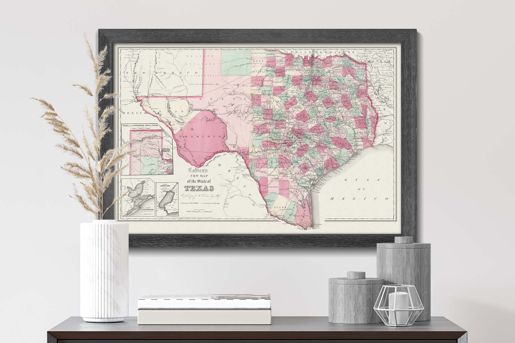 vintage texas map gift