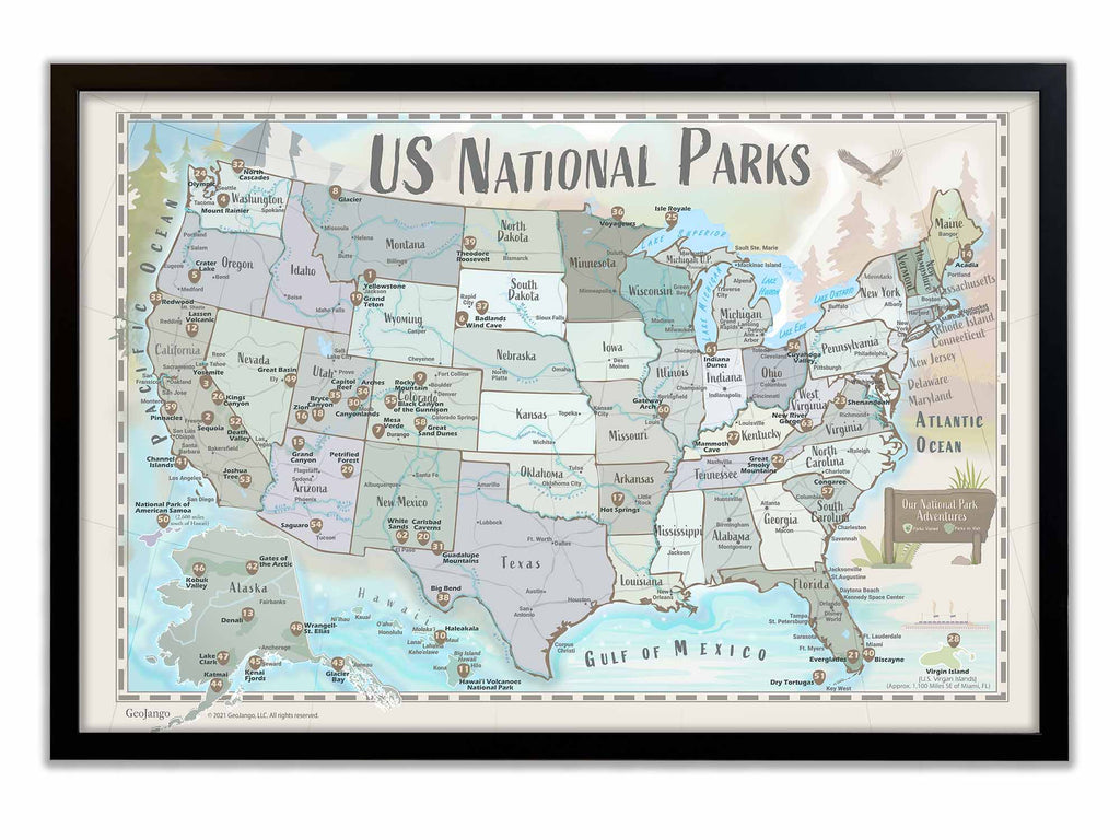 USA Map Watercolors Wall Art