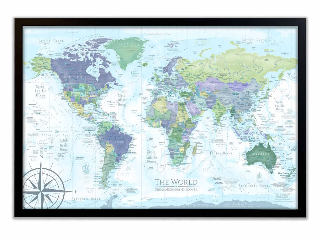 framed world map canvas