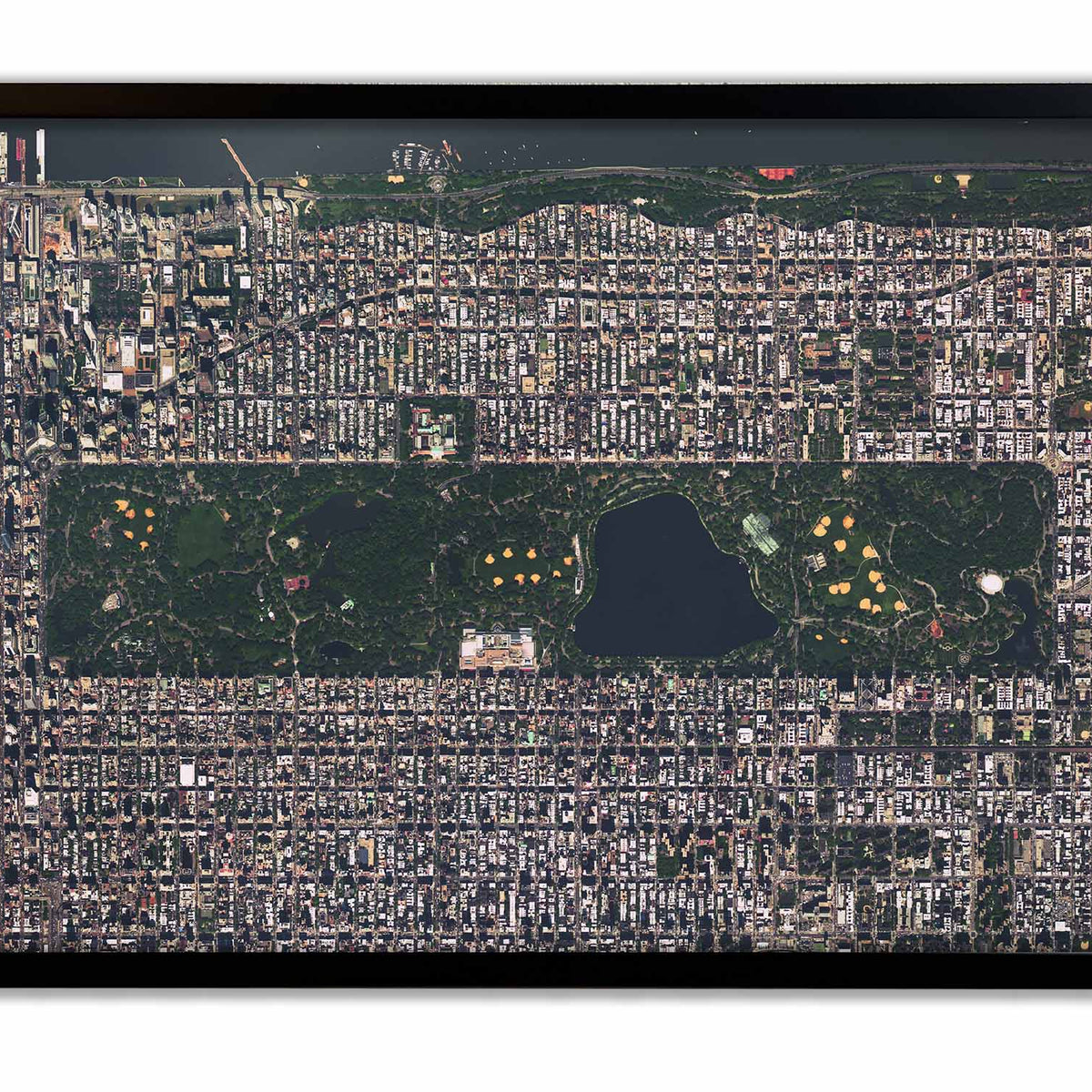 Central Park Satellite Map | New York Wall Art – GeoJango Maps