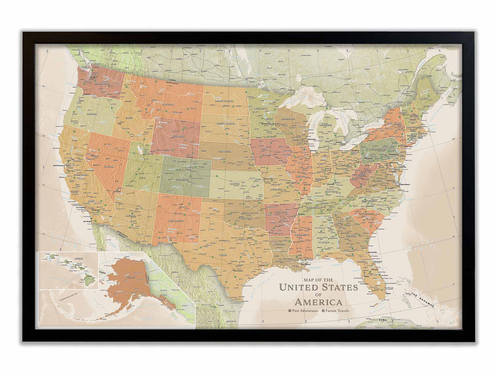 USA Map Harvest Colors