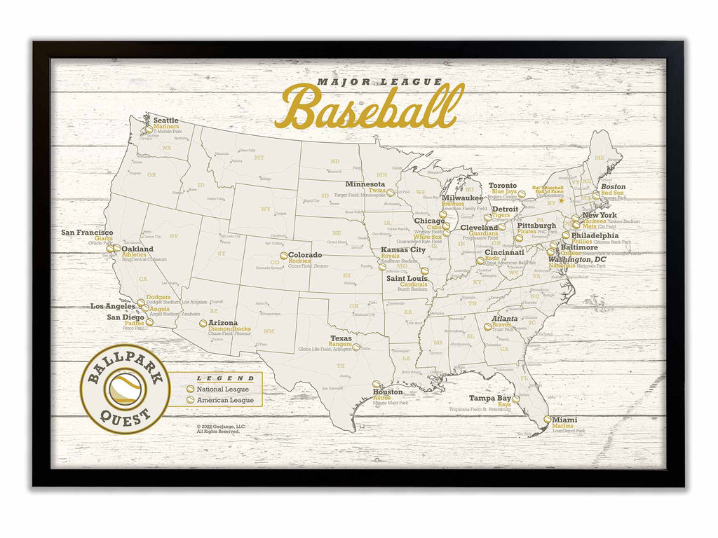 Baseball Stadium Map of Teams
