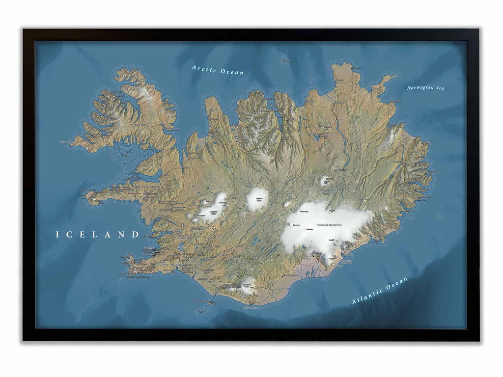 framed Iceland Map