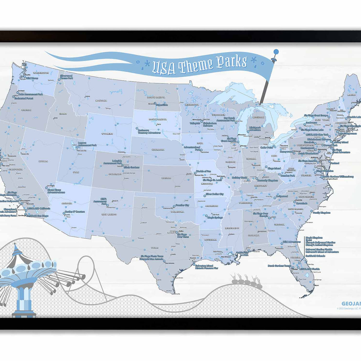 Theme Park in USA Map