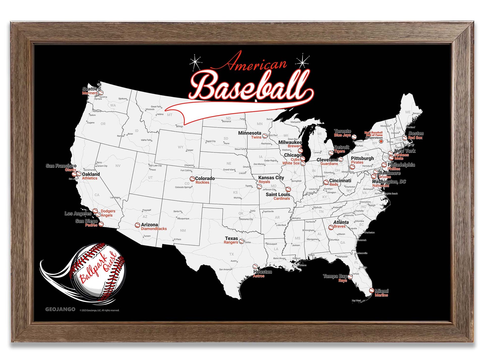 Baseball Teams Map – GeoJango Maps