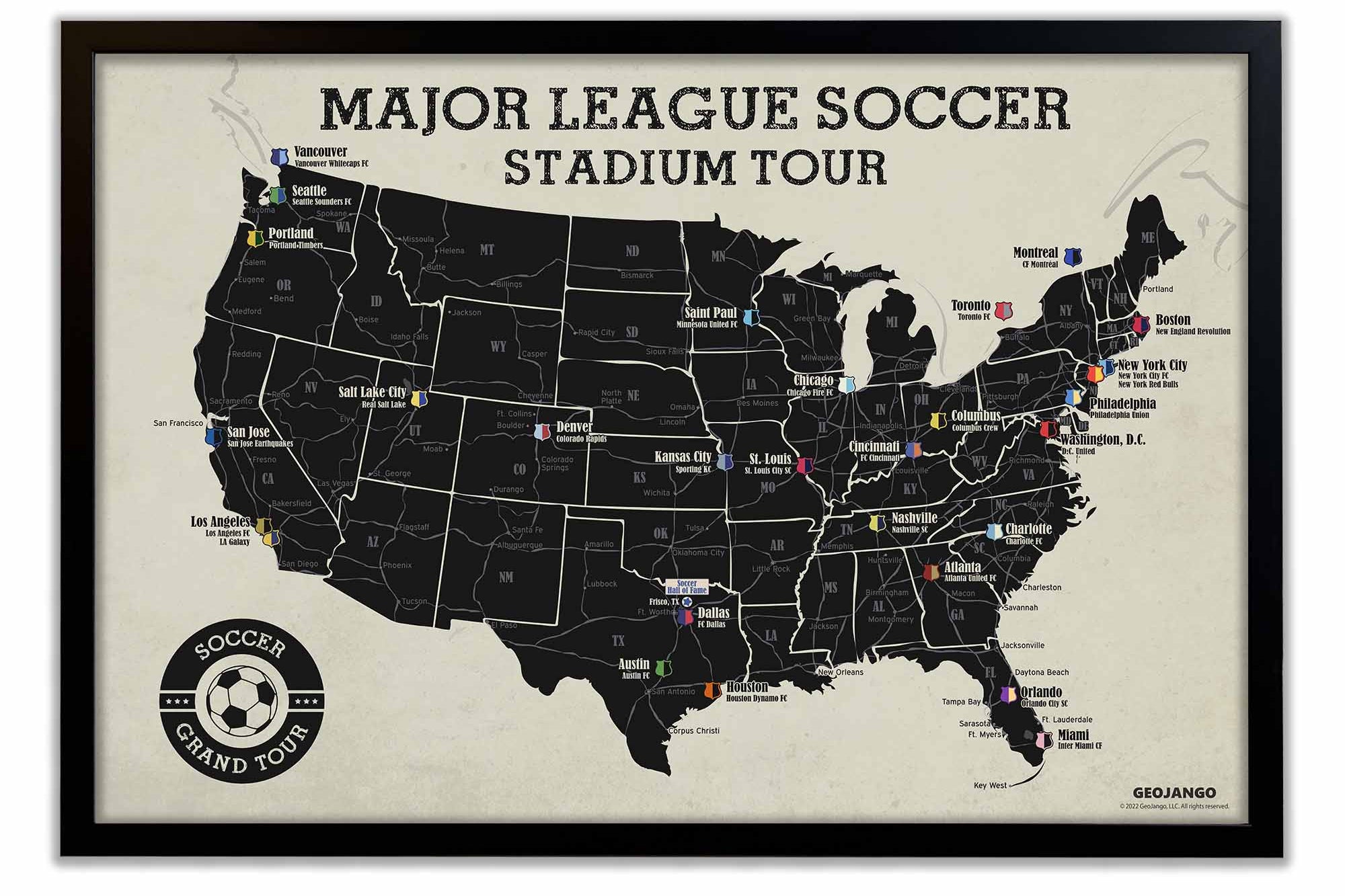 Soccer teams map