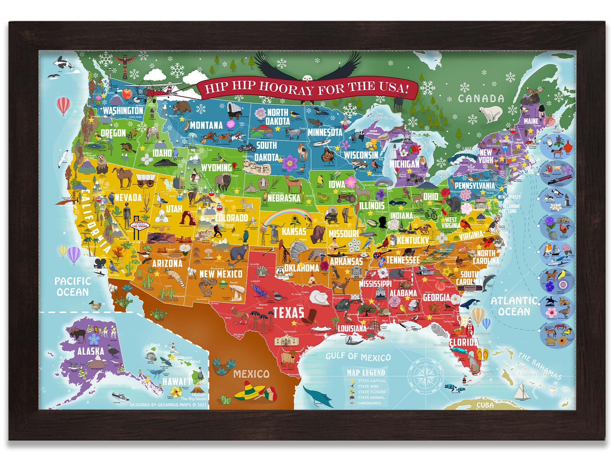 United States Map For Kids – GeoJango Maps