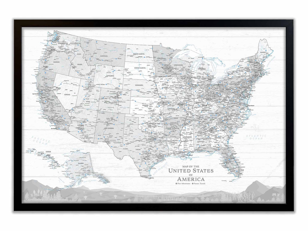 Large USA Map with states and Detailed Cities