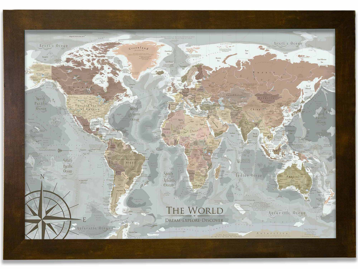 Vintage World Push Pin Travel Map - Classic – GeoJango Maps