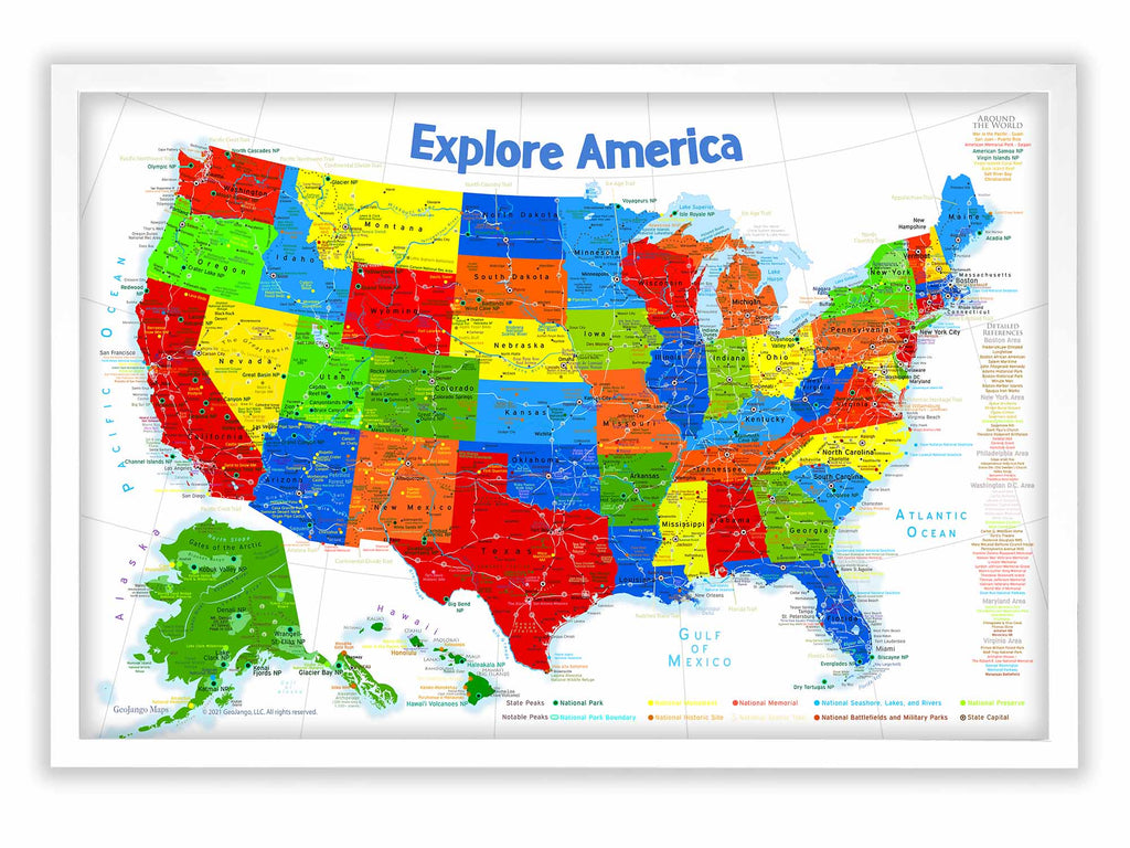 USA map for kids