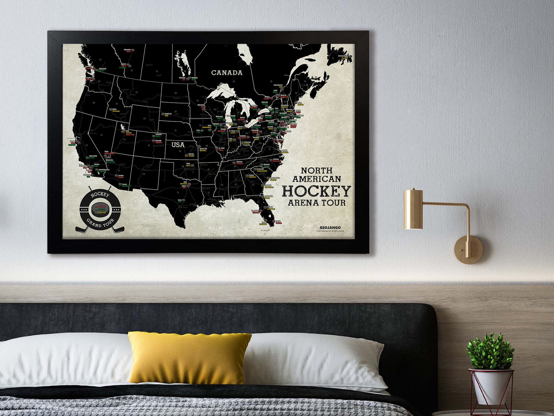 NHL AHL ECHL Hockey Teams Map – GeoJango Maps