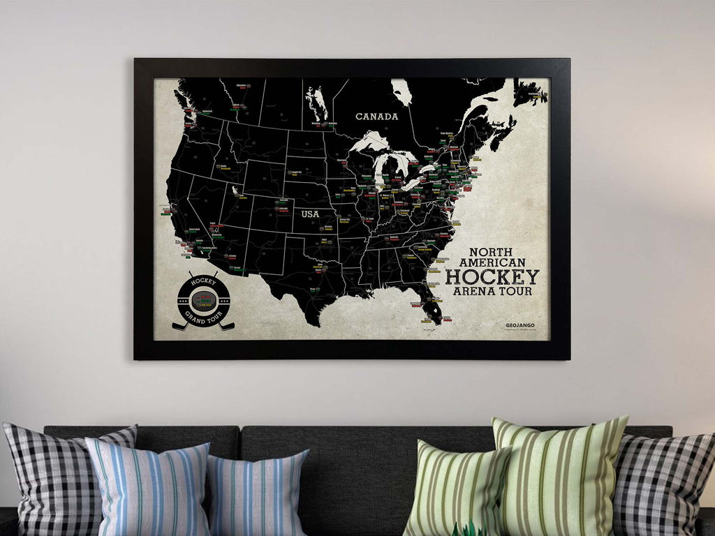 North american hockey teams map