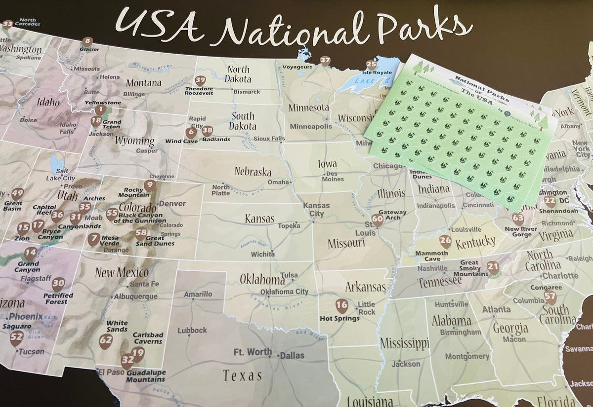 Wholesale National Parks Sticker Map – GeoJango Maps