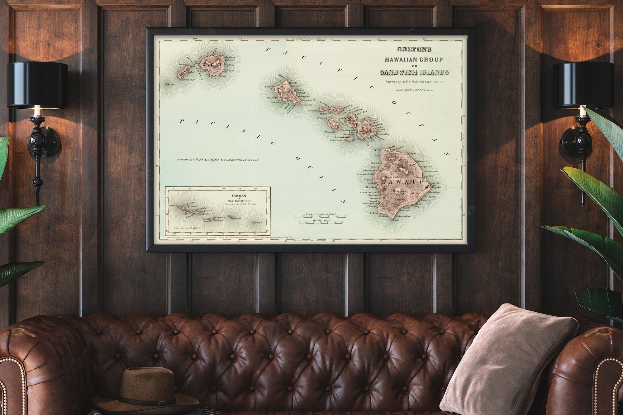 historic map of hawaii