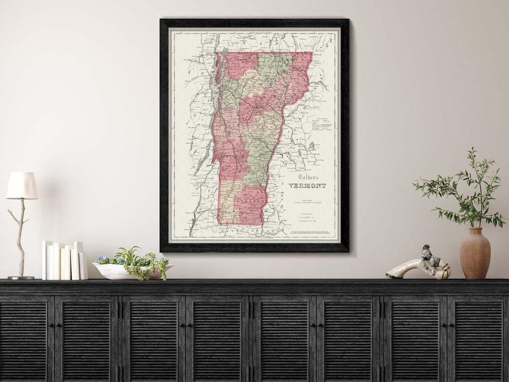 old fashioned vermont map
