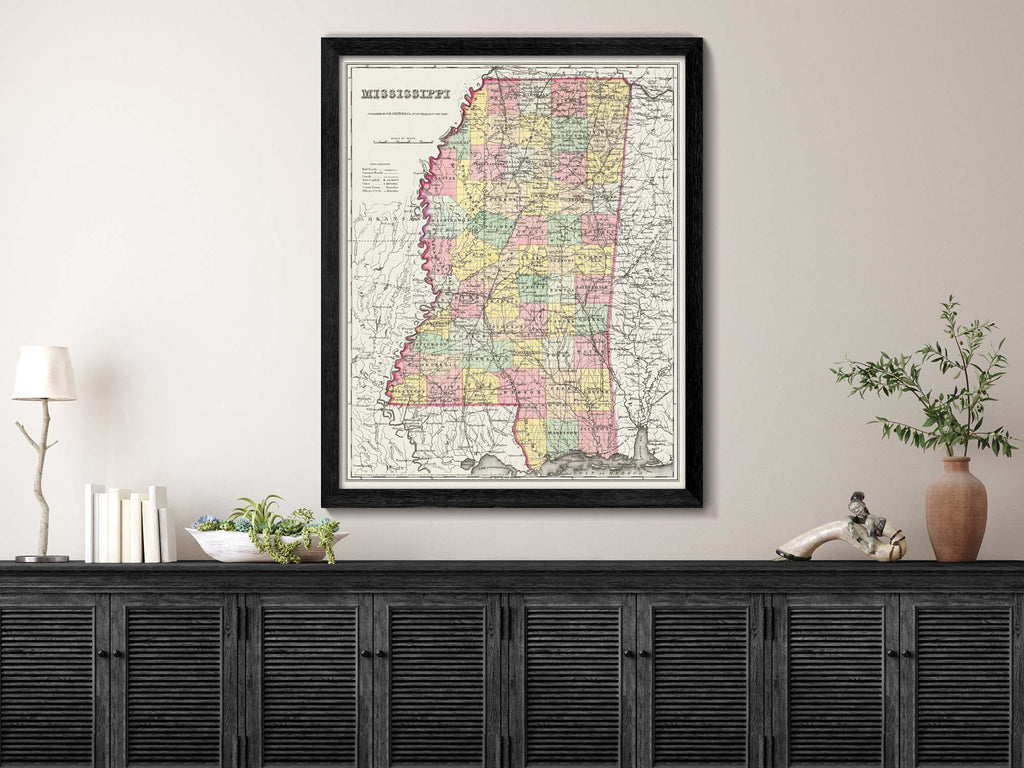 restored historic map of Mississippi