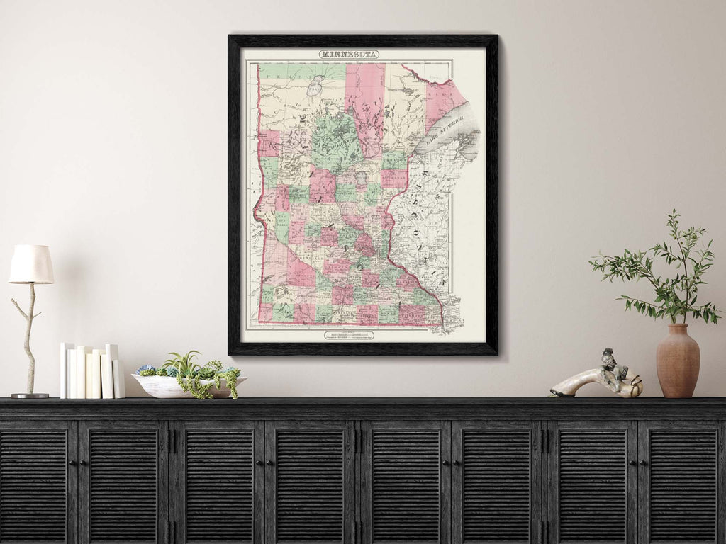 restored 1850 Minnesota map