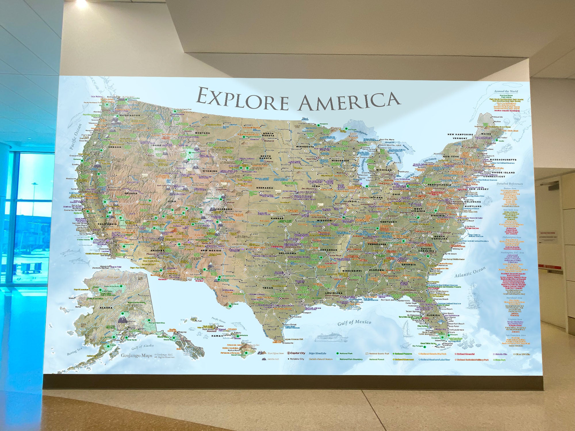 huge map of the national parks