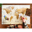 Magellan world travel map with pins - a detailed travel pinboard labeled for exploration