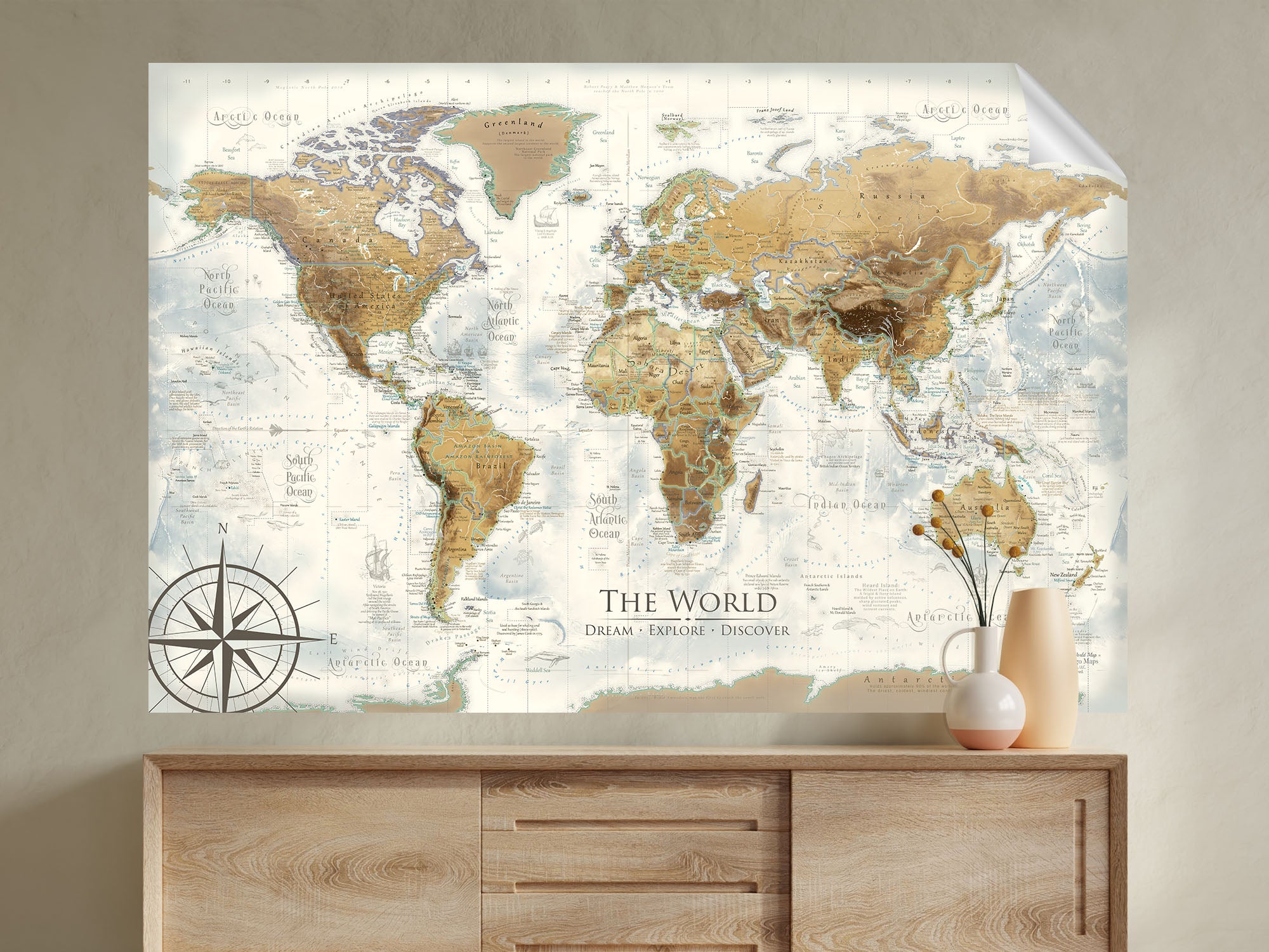 world map wallpaper mural