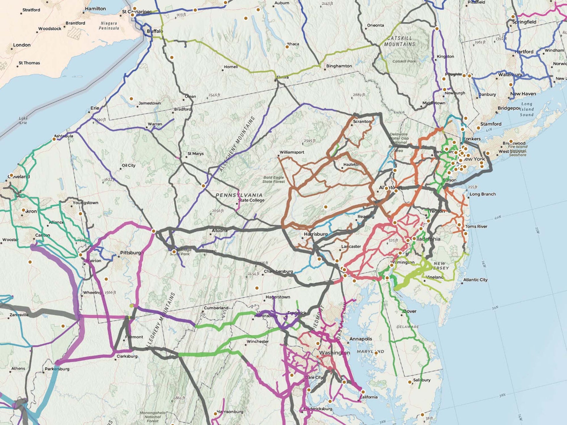 US Electric Power Transmission Grid Map and Power Plants – GeoJango Maps