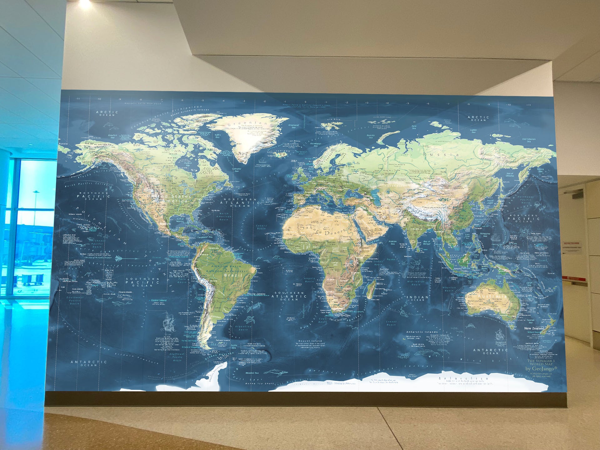 World Map Wall Mural, Self-Adhesive Wallpaper – GeoJango Maps