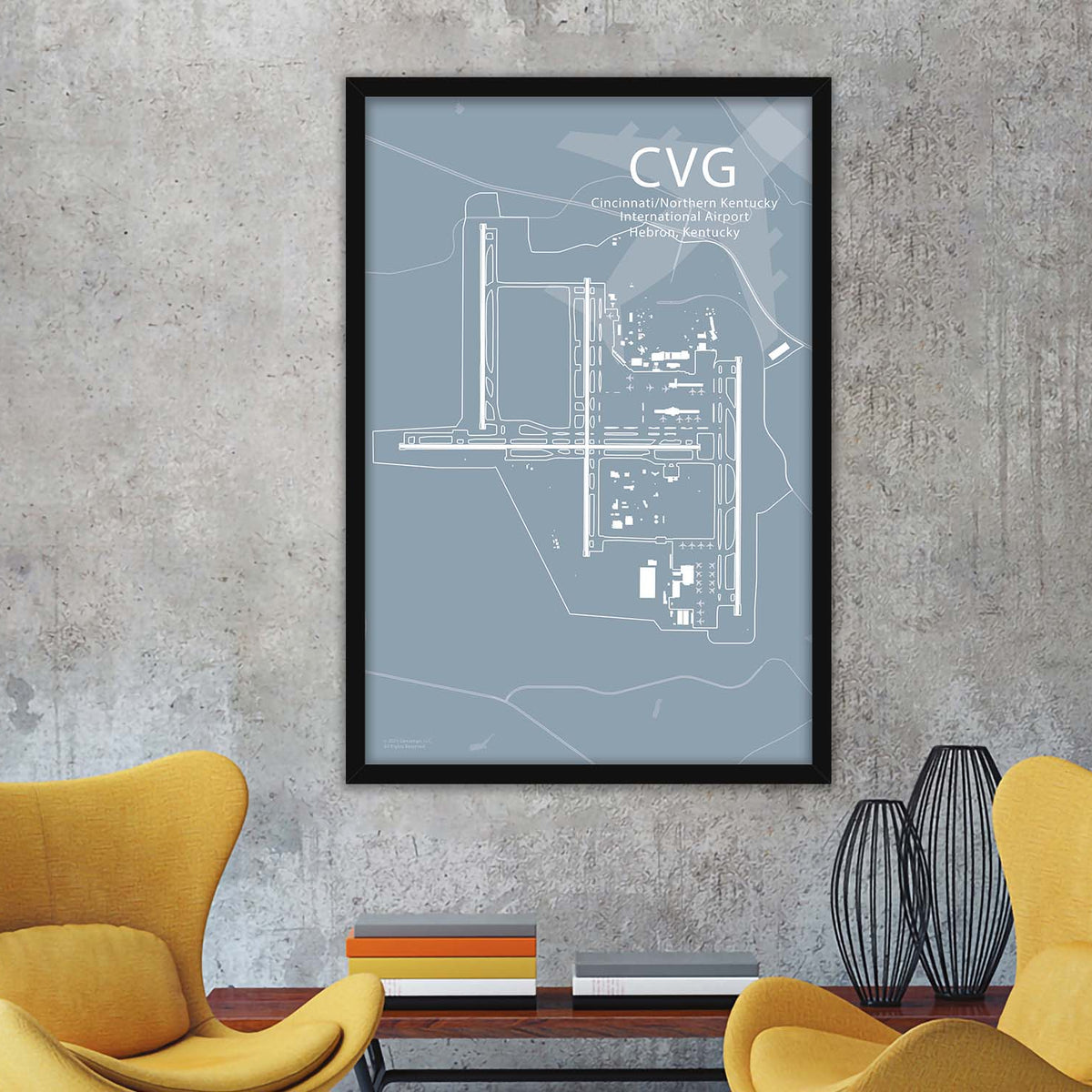 Cvg Ramp Map CVG - Cincinnati Northern Kentucky Airport Runway Map – GeoJango Maps