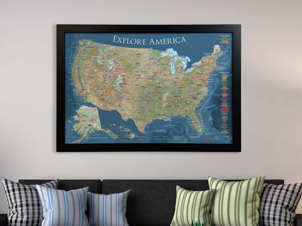 Big National Parks Map for Wall